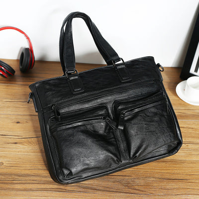 Bolso de Cuero PU para Hombre Estilo Business Casual con Múltiples Compartimentos - Image 6