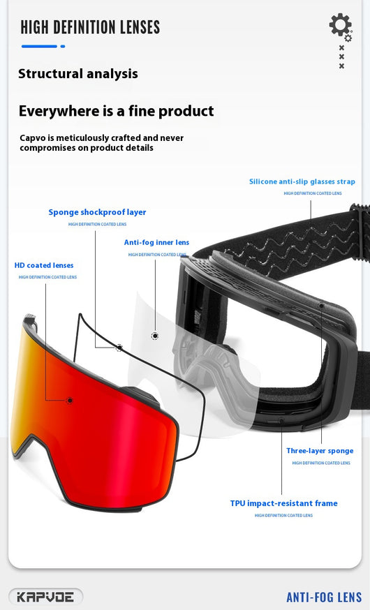 Gafas de Espejo Deportivas Antideslizantes de Doble Capa para Nieve - Image 19