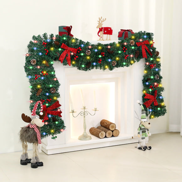 Decoración Navideña de Ratán con Piñas y Moños - Ambiente Festivo Premium
