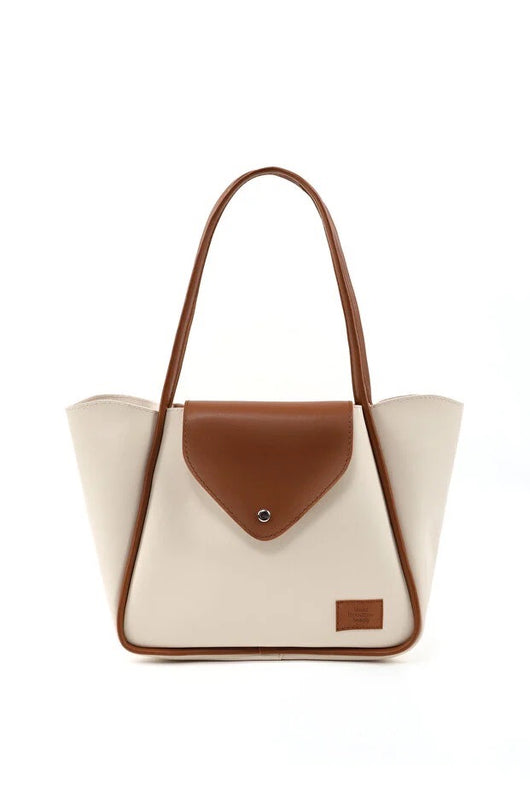 Bolso Tote de Cuero Sintético con Cierre de Botón - Bolsa de Mano y Hombro