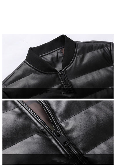 Chaqueta de Cuero Coreana para Hombre - Abrigo de Invierno Elegante y Cálido - Image 12