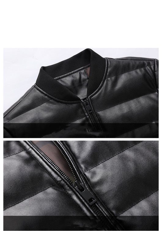 Chaqueta de Cuero Coreana para Hombre - Abrigo de Invierno Elegante y Cálido - Image 12