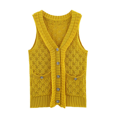 Chaleco Tejido Amarillo Sweet Style - Versatilidad y Elegancia Sin Mangas - Image 11
