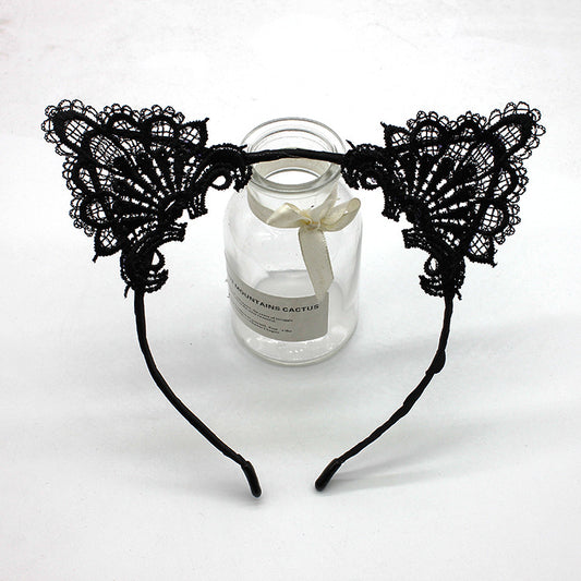Diadema Orejas de Gato con Encaje - Sujetador para Lavado Facial - Image 2