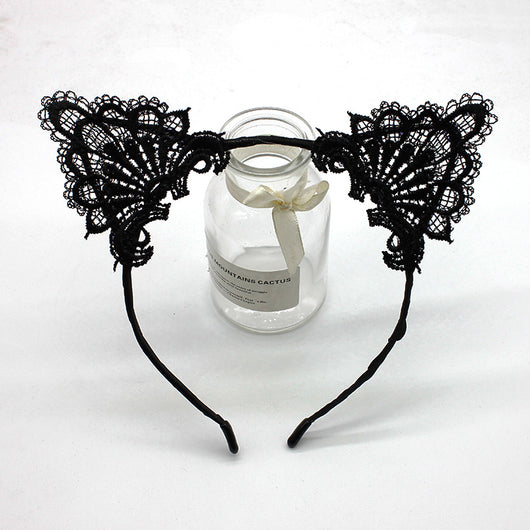 Diadema Orejas de Gato con Encaje - Sujetador para Lavado Facial - Image 2