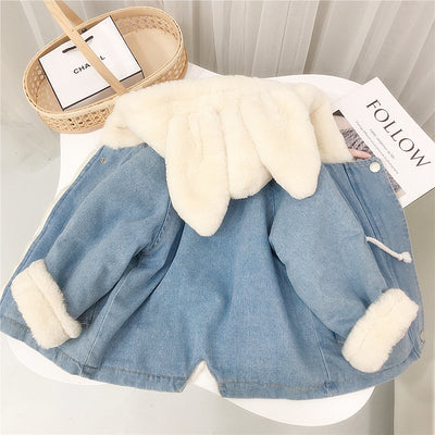 Chaqueta Denim Acolchada con Orejas de Conejo - Diseño Coreano - Image 8