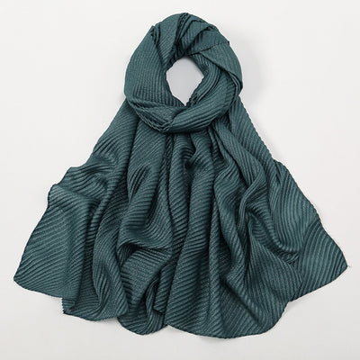 Pañoleta Suave de Poliéster Arrugado en Colores Lisos para Mujer - Image 19
