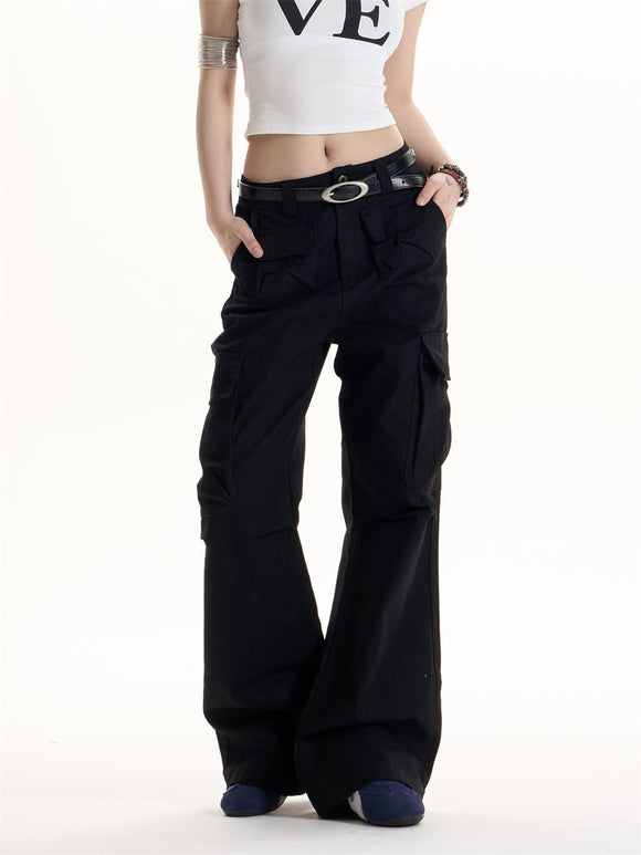 Pantalones Cargo Retro Hot Girl Multi-bolsillos