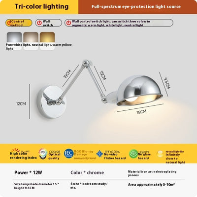 Lámpara LED de Pared Articulada para Estudio y Dormitorio - Image 26