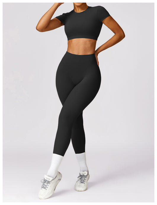 Top Deportivo Ajustado Antiimpacto con Manga Corta para Yoga - Image 22