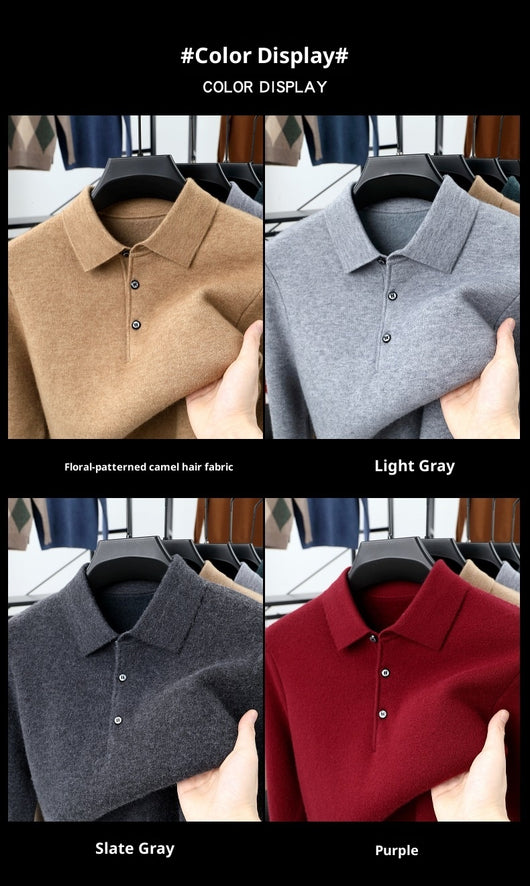 Polo Cuello Vuelto de Punto Manga Larga para Hombre - Image 11