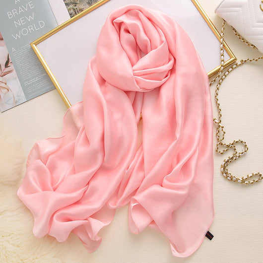 Pañuelo de Satén Liso Estilo Coreano para Mujer - Image 10