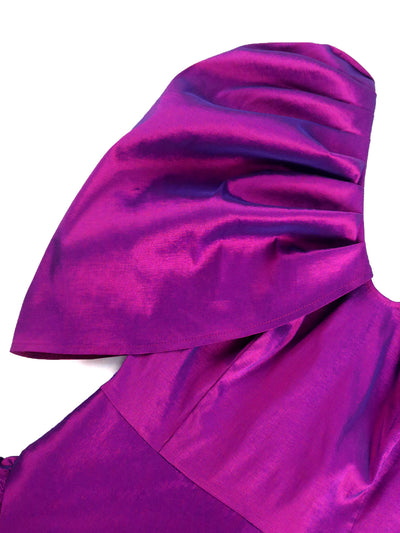 Vestido de Noche con Mangas Abullonadas y Bajo Plisado - Image 7