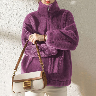 Abrigo Corto de Polar Coral para Mujer - Diseño Holgado y Cómodo - Image 4