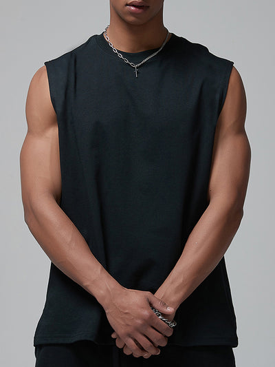 Camiseta Suelta sin Mangas para Hombre - Diseño Liso y Versátil - Image 12