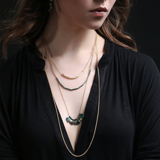 Suéter Vintage con Diseño de Collar Multicapa para Mujer