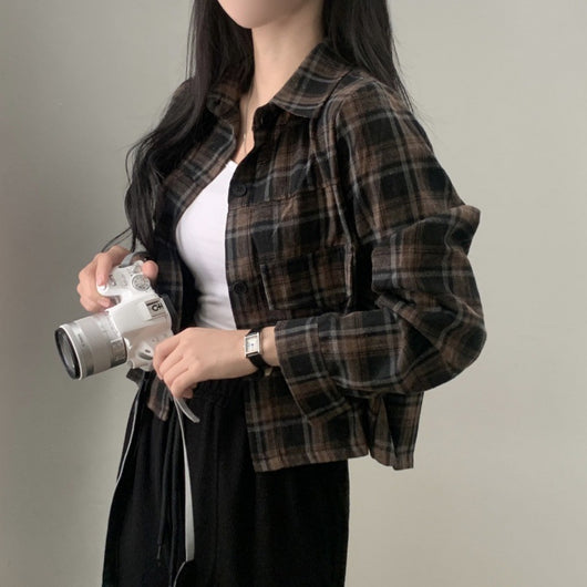 Camisa Cuadrille Oversized de Manga Corta - Image 2