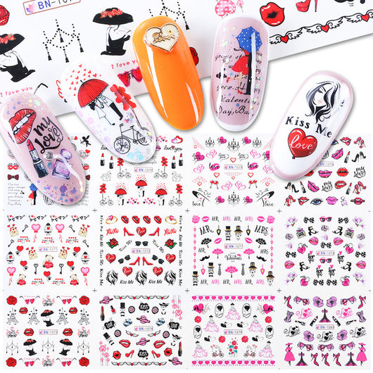 Calcomanías de Uñas con Diseño de Labios y Letras - Colección Love - Image 21