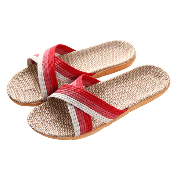 Pantuflas de Lino para Pareja - Cómodas para Casa con Suela Gruesa