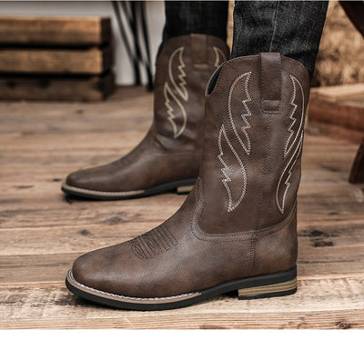Bota Vaquera Retro Otoño Invierno - Estilo Western Clásico - Image 8
