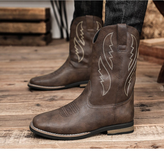 Bota Vaquera Retro Otoño Invierno - Estilo Western Clásico - Image 8