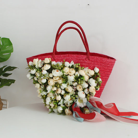 Sombrero de Paja Artesanal con Ala Ancha y Flores para Mujer - Image 21
