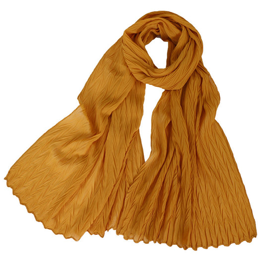 Pañuelo Femenino de Algodón Arrugado en Colores Sólidos - Image 13