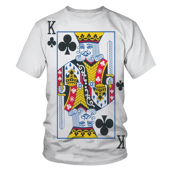 Camiseta Póker Hombre Impresión Digital 3D Manga Corta