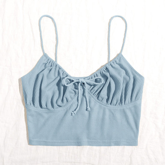 Camisola Sexy con Tirantes Delanteros y Pliegues en el Pecho - Image 8