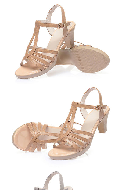 Sandalias de Tacón Grueso Elegantes para Mujer - Cuero Suave Resistente al Agua - Image 11