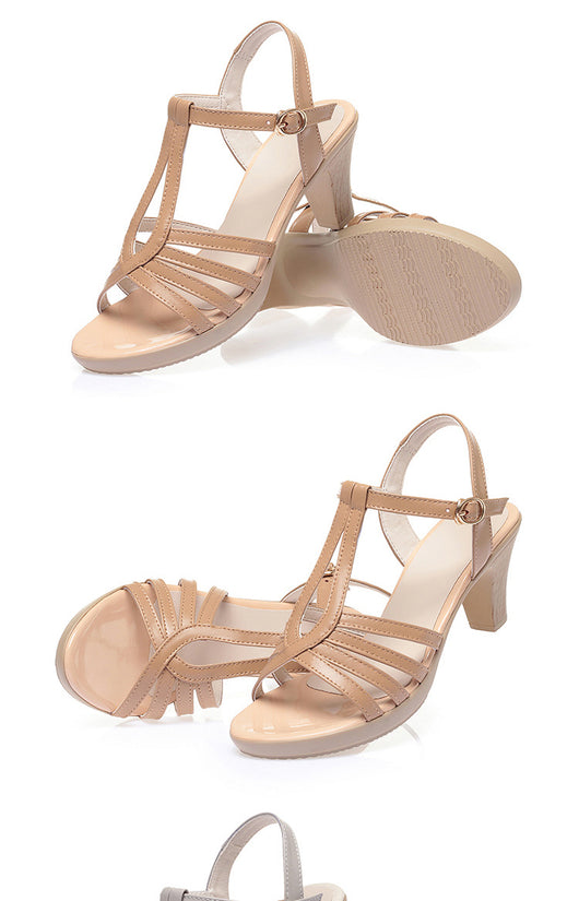 Sandalias de Tacón Grueso Elegantes para Mujer - Cuero Suave Resistente al Agua - Image 11