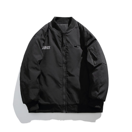 Chaqueta de Algodón con Bordado de Letras - Estilo Casual Sofisticado - Image 2