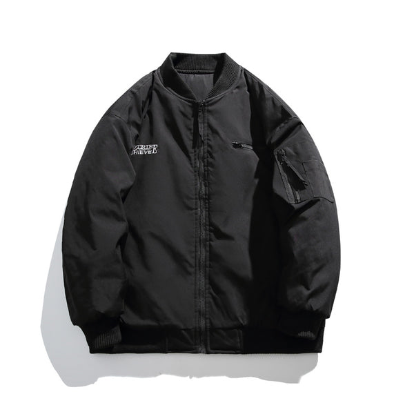 Chaqueta de Algodón con Bordado de Letras - Estilo Casual Sofisticado