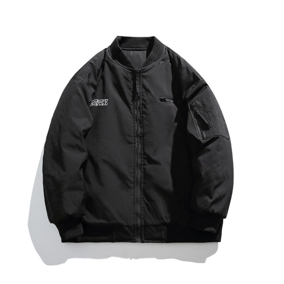 Chaqueta de Algodón con Bordado de Letras - Estilo Casual Sofisticado