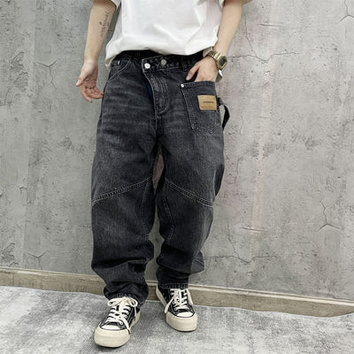 Pantalones Cargo Vaqueros Retro Lavado Pesado con Diseño de Bolsillos Oblicuos - Image 24