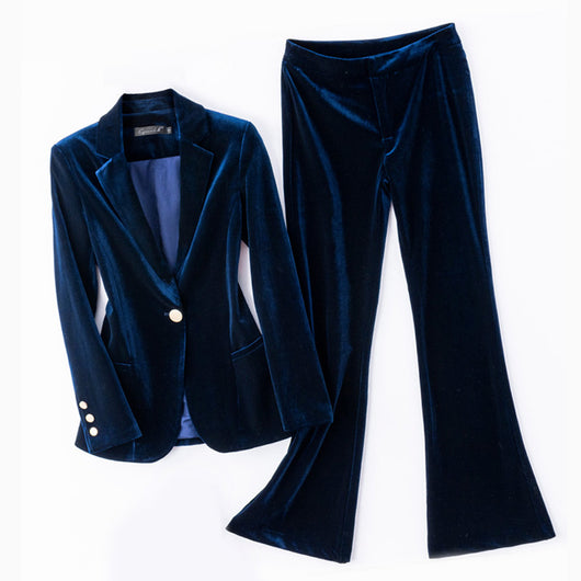 Blazer de Terciopelo Dorado Ajustado para Mujer - Image 11