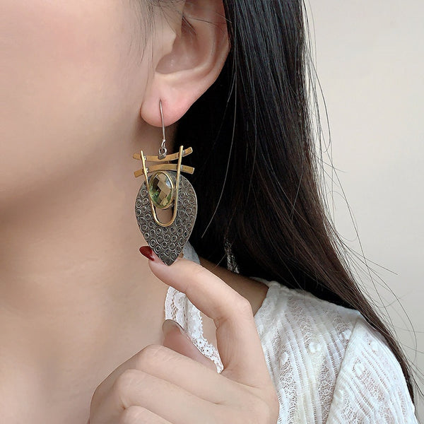 Aretes de Plata S925 con Cristal Incrustado - Diseño Artesanal