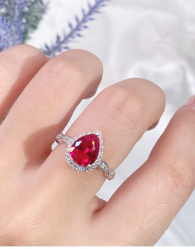 Anillo Vintage Rubí Rojo Sangre de Paloma con Diamante T Square en Plata 925 - Image 12
