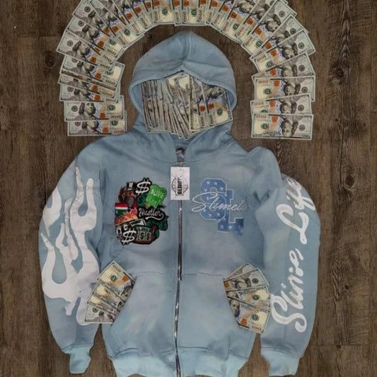 Sudadera con Capucha y Estampado Bordado para Hombre
