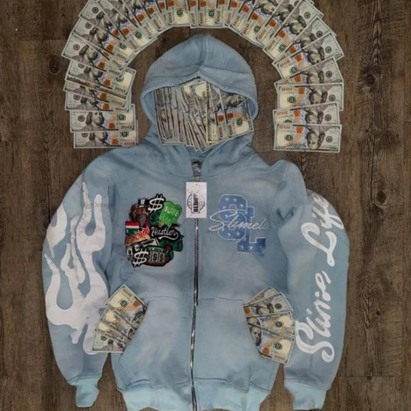Sudadera con Capucha y Estampado Bordado para Hombre