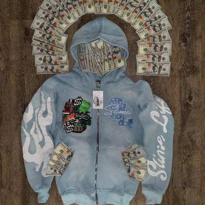 Sudadera con Capucha y Estampado Bordado para Hombre