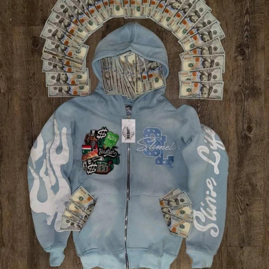 Sudadera con Capucha y Estampado Bordado para Hombre