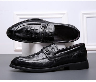 Zapatos de Cuero Cowhide Estilo Coreano Talla 36 - Punta Aguda Transpirables para Hombre - Image 22