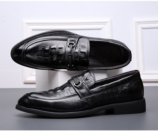 Zapatos de Cuero Cowhide Estilo Coreano Talla 36 - Punta Aguda Transpirables para Hombre - Image 22