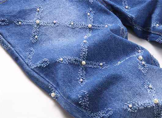 Pantalones Skinny Denim con Bordado de Perlas - Estilo Urbano Trendy - Image 21