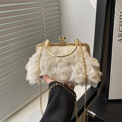 Bolso Elegante para Mujer con Patrón de Rosas y Detalle de Cadena - Image 8