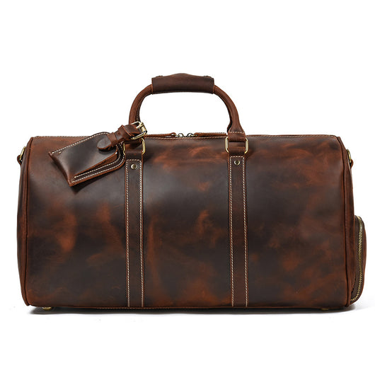 Bolsa de Viaje Retro Crazy Horse - Cuero Genuino para Hombre - Image 9