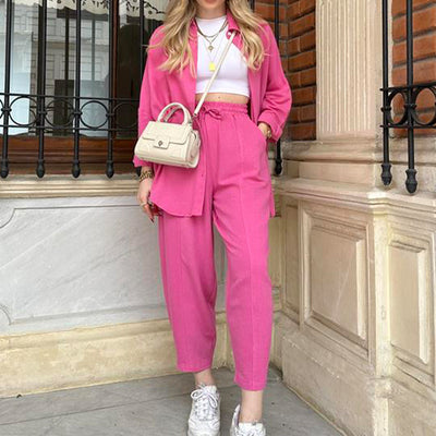 Conjunto de Dos Piezas: Camisa Suelta Moderna y Pantalón Skinny Cintura Alta - Image 4