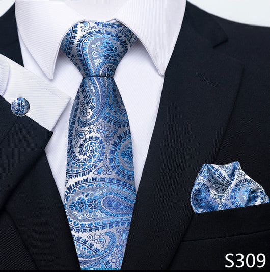 Conjunto Completo de Accesorios Ejecutivos: Corbata, Pañuelo y Gemelos Formales - Image 52
