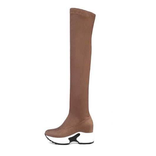 Botas Elásticas de Caña Fina con Suela Gruesa para Mujer - Image 4
